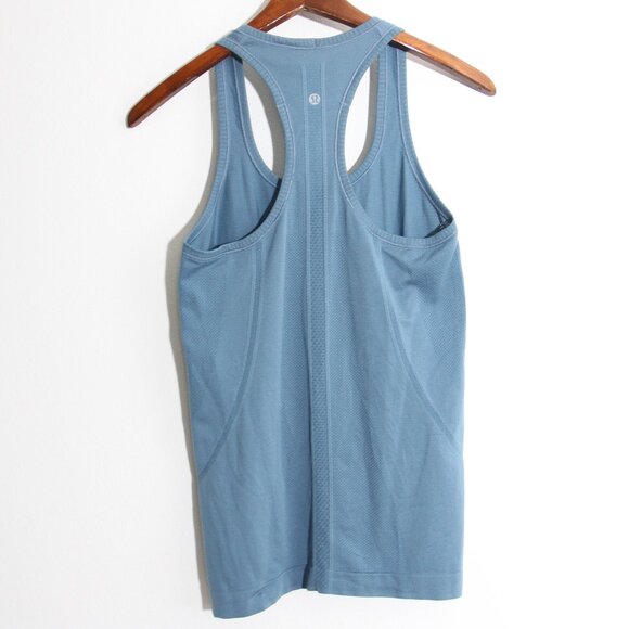Lululemon Swiftly Tech Racerback Illuminight Blue Tank Top Silverescent Sz 6 - Picture 7 of 10